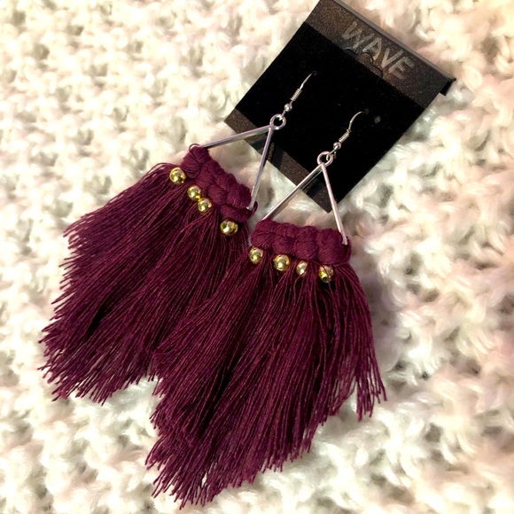 WAVE-Macrame earrings.Handmade available in colors - Picture 3 of 15